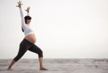 Pregnant woman exercising safely